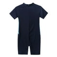 thumbnail image 2 of YEAHDOR Kids Girls One-Piece Swimsuit Short Sleeve UPF 50+ Bathing Suit Rash Guard Navy Blue 14, 2 of 7