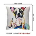 thumbnail image 4 of Acheng Throw Pillow Cover Cute White Frenchie French Bulldog Original Watercolor of Dog Rainbow Hand Square Decorative Throw Pillow Cushion Case for Home Couch Car 18x18in, 4 of 7