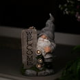 thumbnail image 3 of Northlight LED Solar Lighted Gnome Welcome Outdoor Garden Statue - 15.5", 3 of 9
