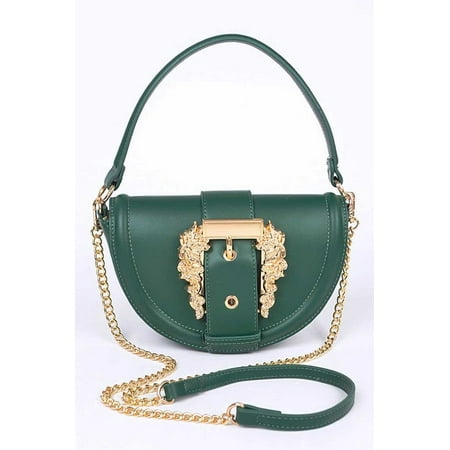 FASHNZFAB Motif Engraved Buckle Top Handle Convertible Bag