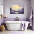thumbnail image 4 of Coastal Lavender Wall Art Purple Lavender Flowers Pictures Sunset Floral Canvas Prints Seascape Beach Theme Paintings for Bathroom Decor Frame, 4 of 5
