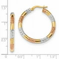 thumbnail image 2 of Beautiful 14k with Rose and White Rhodium Diamond-cut 3.0mm Hoop Earrings, 2 of 2
