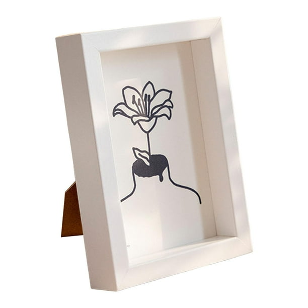 Marco de Fotos para Colgar en La Mesa Y en La Pared, Marcos Cuadrados, Soporte para Fotos, Marco de Fotos de Madera Decorativo Nórdico para Decoración Blanco mayimx Marco