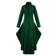 thumbnail image 4 of Women Gothic Steampunk Button Lace Corset Halloween Costume Coat Tailcoat Jacket for Themed Events, in Green, Size S, 4 of 5