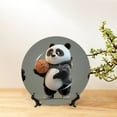 thumbnail image 6 of Zufioo Cartoon Pandas Basketball Print Bone China Decorative Plate, Ceramic Dinner Plate with Stand Ceramic Decoration Homewares-10in, 6 of 6