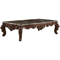 Acme Forsythia Coffee Table in Marble and Walnut Finish 83070