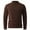 #0420-Coffee, variant on Men's German Velvet Warm Long Sleeve Shirt, Solid Color Round Neck Button Pullover Base Top, Casual Daily Wear Thermal Layering Shirt