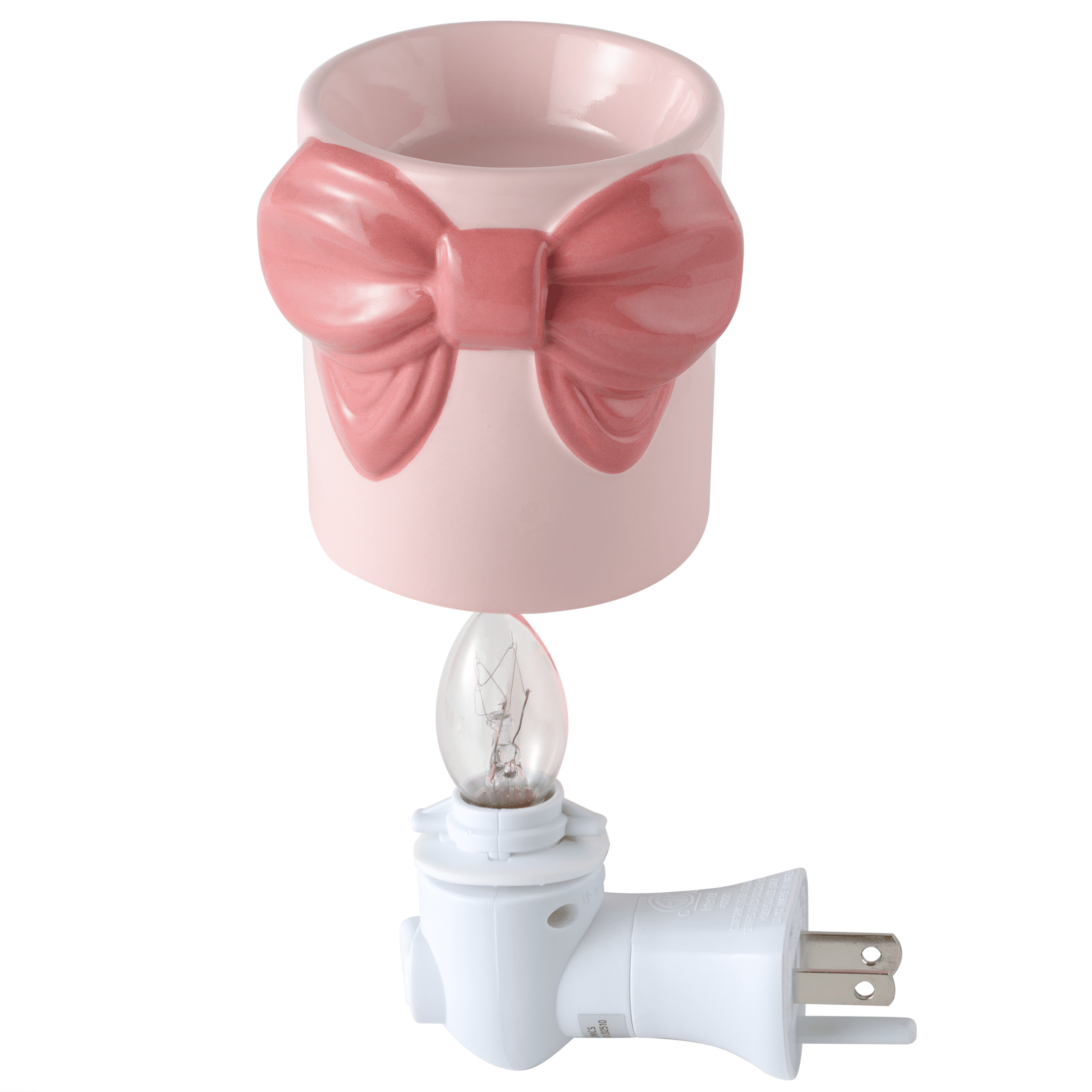 Mainstays Pink Bow Plug-In Wax Melt Warmer with LED Light