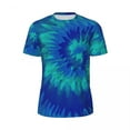thumbnail image 4 of T Shirt For Men Blue Tie Dye T-Shirt Men Abstract Print Fun Gym Quick Dry Beach Trendy Cool Tees Gra, 4 of 7