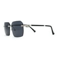 thumbnail image 4 of Mens Luxury Rimless Pimp Baller Rectangle Sunglasses Silver Black, 4 of 4