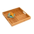 thumbnail image 2 of Bamboo Square Tray Criss Cross, 2 of 2
