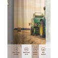 thumbnail image 6 of Farmhouse Sheer Curtains 2 Panels Set Rustic Country Green Bulldozers Realistic Field Sunset Sheer Window Curtains Light Filtering Rod Pocket Voile Drapes for Bedroom Living Room 52"X84", 6 of 9