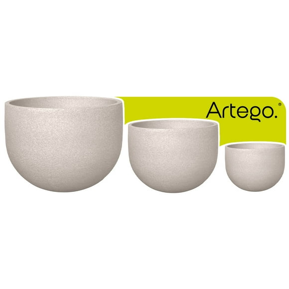 Macetas Modernas Set De 3 Piezas 57-45-33cm Para Exteriores Antiq blanco White off De Polietileno Ultra Ligera Artego Japi Hecha en Brasil
