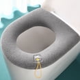 thumbnail image 3 of Cubierta de asiento de inodoro de invierno Sunnimix Cojín Closestool Mat engrosado Gris, 3 of 6