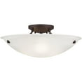 thumbnail image 4 of 3 Light Bronze Ceiling Light fixture with White Alabaster Glass Shade, 4 of 6