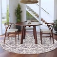 thumbnail image 4 of Purple Floral Leaf Large Area Rugs for Bedroom Living Room, Soft Non Slip Carpet Bedside Rug, Retro Farmhouse Plant Tree Branch Round Floor Cover Kitchen Accent Rug 5' for Dining Room/Office, 4 of 9