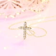thumbnail image 2 of Collar de cruz de moissanita para mujer, colgante de cadena de clavícula de lujo ligero de plata de ley con nicho de cien mujeres, 2 of 5