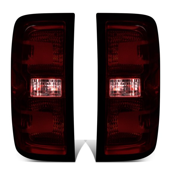 DNA Motoring For 14-19 Chevy Silverado Smoked Lens Rear Tail Light Brake Lamp Pair w/ Wiring Harness