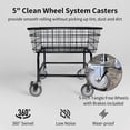 thumbnail image 4 of Steel Rolling Laundry Cart with Removable Handle, Household & Commercial Rolling Wire Laundry Basket Cart with Wheels for Laundry Clothes Storage, 4 of 6
