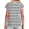 thumbnail image 5 of Besolor Womens Tops Summer Dressy Striped Casual Crewneck Raglan Short Sleeve T Shirts Basic Tee Trendy 2025, 5 of 5