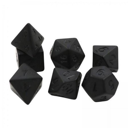 Hellery 2x7 Pieces Polyhedral Dices D6 D4 D8 D10 D12 D20 for Entertainment Math Game Role Playing , Black, 4 Pcs