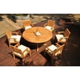 thumbnail image 5 of Grade-A Teak Dining Set: 6 Seater 7 Pc: 60" Round Table And 6 Lagos Arm Chairs Outdoor Patio WholesaleTeak #WMLG3, 5 of 5