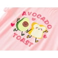 thumbnail image 3 of Tebbis Trendy Pink Avocado Cute Pajamas for Girls 3 Pieces Soft Tee Shorts & Pants PJ Comfy Jammies Set Size 16, 3 of 8