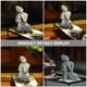 thumbnail image 2 of EeaseMX 1 estatua de Buda de arenisca, figura zen, artesanía decorativa para el hogar (gris), 2 of 8