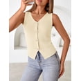 thumbnail image 2 of Merokeety Womens 2026 Sleeveless V Neck Knit Sweater Vest beige l, 2 of 5