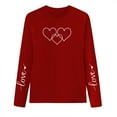 thumbnail image 5 of BEFOKA Womens Red T Shirts Long Sleeve Valentine'S Day Crewneck Sweatshirt Love Heart Printed Blouses Casual Tops Pullover Sweatshirt Graphic Plus Size Heart Shirt Outside Top Blouse T-Shirts, 5 of 5