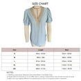 thumbnail image 3 of Blusa de manga corta con encaje y cuello en V para mujer, camisa hueca informal elegante a la moda para fiesta de citas, color azul cielo S, 3 of 3