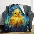 thumbnail image 4 of Q-version Funny Little Yellow Duck Blanket Lightweight Cozy Couch Bed Super Soft And Microfiber Throws Blankets for All Seasons, 4 of 8