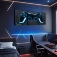thumbnail image 2 of Manfei Teens Gamer Gaming Paintings Wall Decor Living Room, Video Game Wall Hanging Decor Kitchen, Geometric Blue Hexagon Wall Decor for Bedroom Set, Luxurious Living Room Decor, 2 of 6