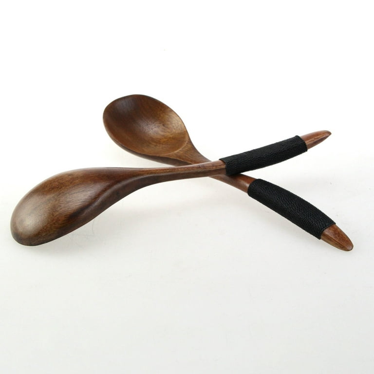 Japanese Natural Plant Ellipse Wooden Ladle Spoon for Cooking