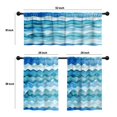 thumbnail image 4 of LALILO Kitchen Curtains and Valances Set of 3 36" Sea Waves Window Treatment Tiers for Window Decor, 4 of 5