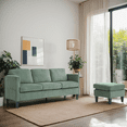 thumbnail image 3 of L-Shaped Sectional Sofa 88 inch Corduroy 3-Seater Couch with Chaise for Small Apartments Dorms Living Room Compact Modern Furniture Olive Green, 3 of 7