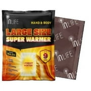 InLife Large Size Super Warmer for Hands and Body, Heating Wider Area, Air-Activated, Consistently Long Lasting, Odorless, 40 Packs