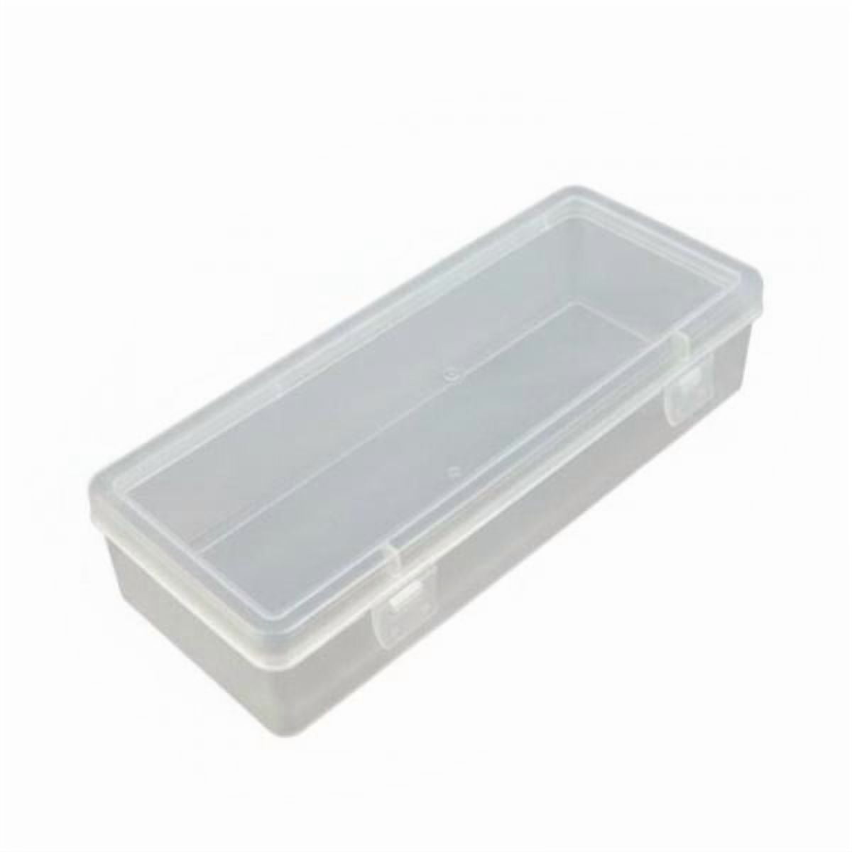 Esquirla 4xClear Box with Lid Design Sample Box Multipurpose Mini Rectangular Container for Crafters, Hobbyists, Office, Workshop 17.5x6.5x3.5cm