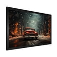 thumbnail image 2 of Designart "Winter Classic Red American Car in Snow" Transportation Framed Wall Art Decor - Modern Red Car Old American Bedroom Framed Canvas Wall Art, 2 of 6