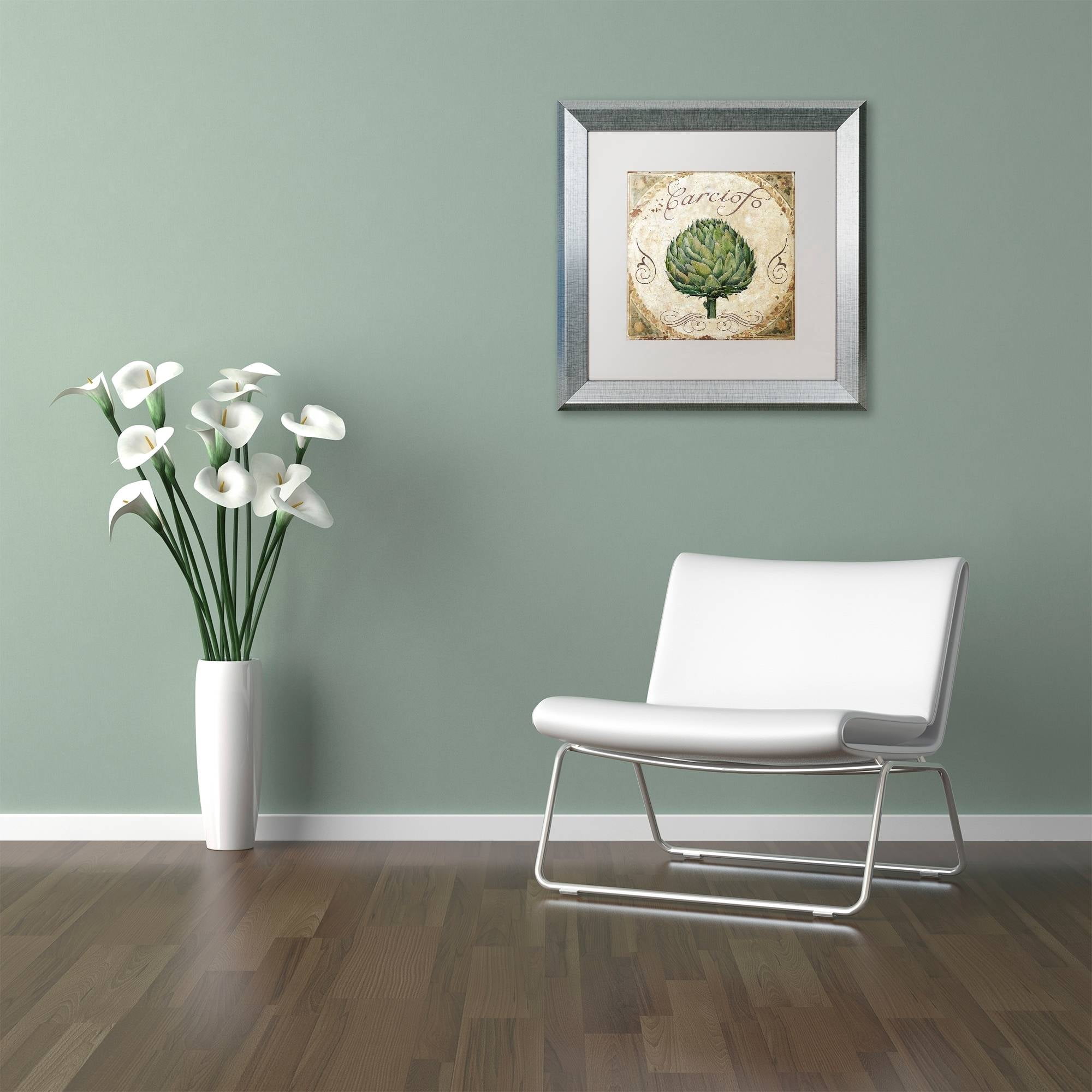 Trademark Fine Art "Mangia III" Canvas Art by Color Bakery White Matte, Silver Frame