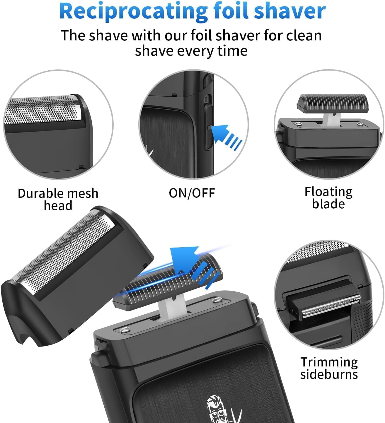 KEMEI Cordless Hair Clippers for Men, Beard Trimmer, Electric