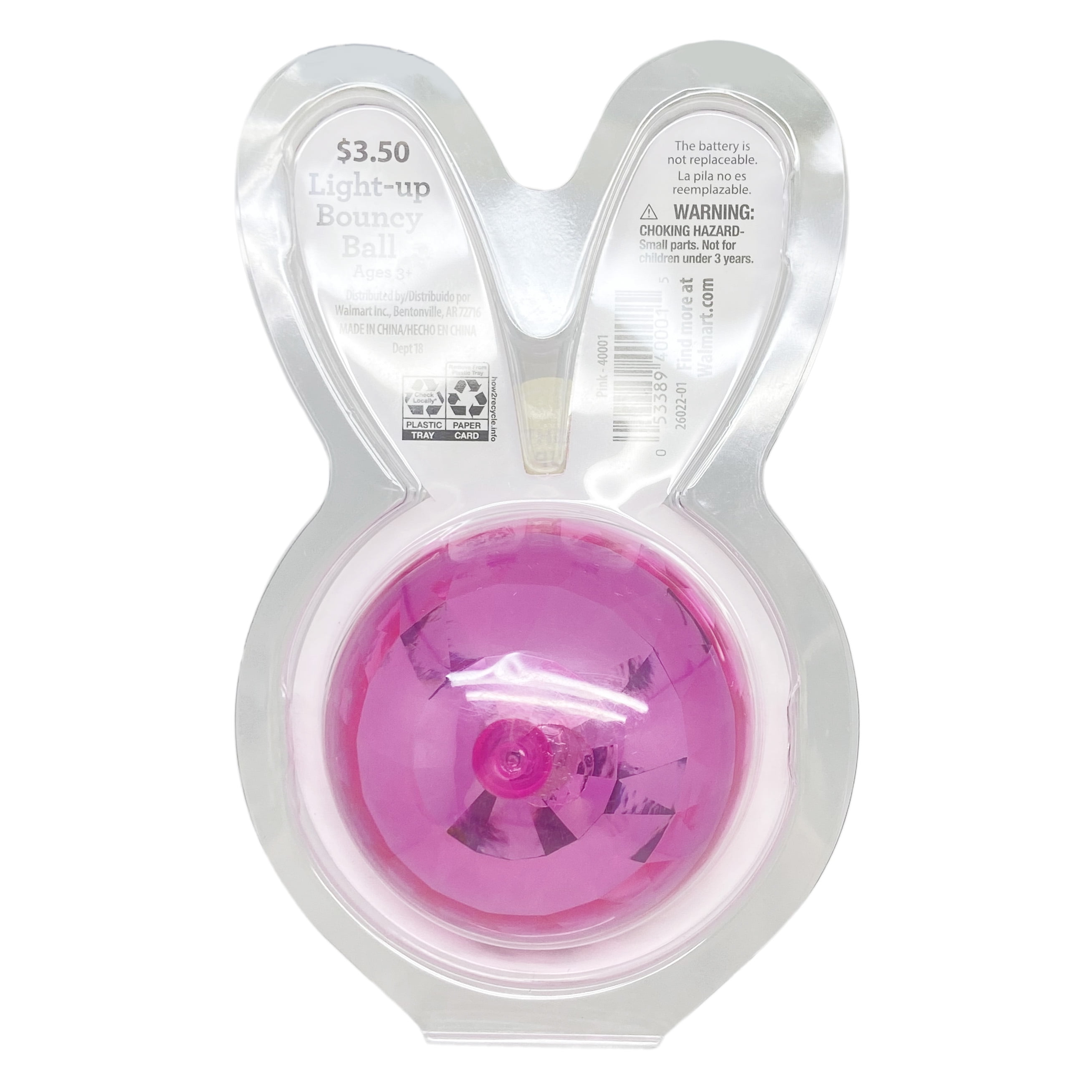 WAY TO CELEBRATE Easter Light Up Bunny Ball Pink Walmart
