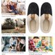 thumbnail image 5 of Hombre Gemütliche Memory Foam Hausschuhe mit flauschigem Plüsch wollähnlichem Futter, Slip-on Clog Hausschuhe mit rutschfester Gummisohle, 5 of 6