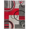 thumbnail image 1 of Infinity Home 600104 3 ft. 11 in. x 5 ft. 3 in. Ruby Galaxy Waves Area Rug - Grey & Red, 1 of 5