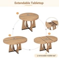 thumbnail image 5 of Extendable Round Dining Table Set, Mid Century Wooden Round Kitchen Table and 4 Upholstered Chairs, 5-Piece Dining Set Extendable Table with a 16-inch Leaf for Dining Room, Kitchen, Natural, 5 of 9