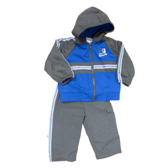 Al & Ray Infant Boys 2 PC Gray & Blue Jacket & Pants Track Suit Set 12m