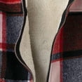 thumbnail image 7 of Womens Cropped Sherpa Fleece Lined Hooded Plaid Jacket Oversized Shacket Winter Warm Zip Up Flannel Coat Outerwear, 7 of 7