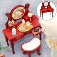 thumbnail image 1 of 1:12 de , muebles de tocador, juguetes para , DIY, tocador rojo, escritorio, dormitorio, decoración, accesorios, piezas, Hugo Cómoda de casa de muñecas, 1 of 10