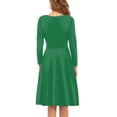 thumbnail image 3 of Suhoaziia Women Dresses for Special Occasions Bow Tie Christmas Tree Print Jumpskirt A-Line Pleated Crew Neck Womendress Winter Casual School Preppy Streetwear for Lady Size 4XL, 3 of 7