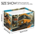 thumbnail image 3 of Storage Bins with Handle Fabric Organizer Basket Foldable Box 1 Pack Cartoon Bus on Road 14.2x10.2x8.3, 3 of 8